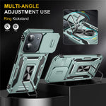 For Xiaomi Redmi 15C 4G (Global) (171mm)  /  Poco C85 4G (171mm) Case Kickstand Slide Lens Lid PC + TPU Drop-Proof Phone Cover