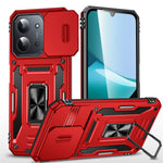 For Xiaomi Redmi 15C 4G (Global) (171mm)  /  Poco C85 4G (171mm) Case Kickstand Slide Lens Lid PC + TPU Drop-Proof Phone Cover