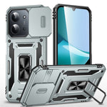 For Xiaomi Redmi 15C 4G (Global) (171mm)  /  Poco C85 4G (171mm) Case Kickstand Slide Lens Lid PC + TPU Drop-Proof Phone Cover