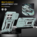 For Xiaomi 17 Case Kickstand Slide Lens Lid PC + TPU Drop-Proof Phone Cover