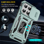 For Xiaomi 17 Case Kickstand Slide Lens Lid PC + TPU Drop-Proof Phone Cover