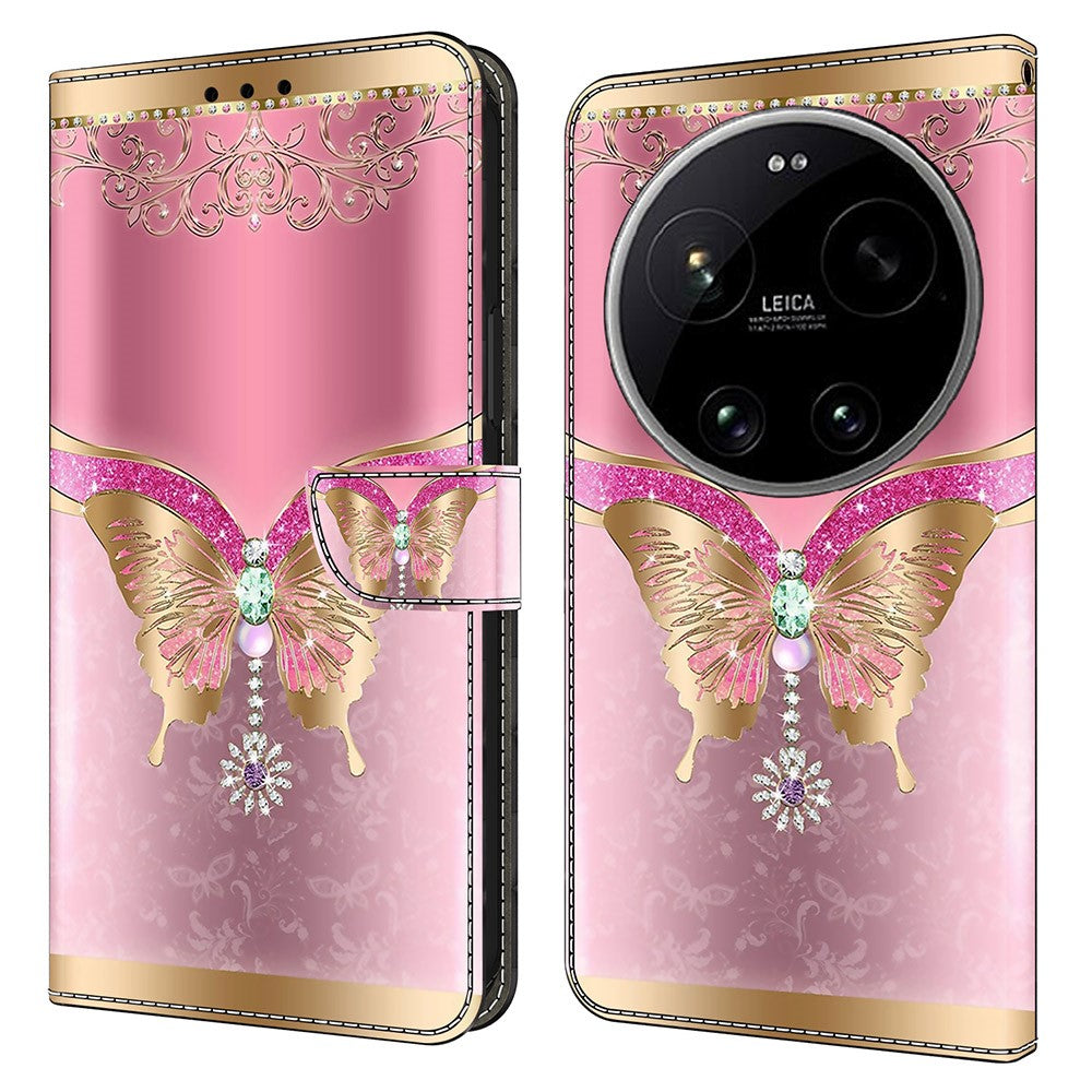 Wallet Case For Xiaomi 17 Ultra 5G 3D Pattern PU Leather Phone Cover with Stand