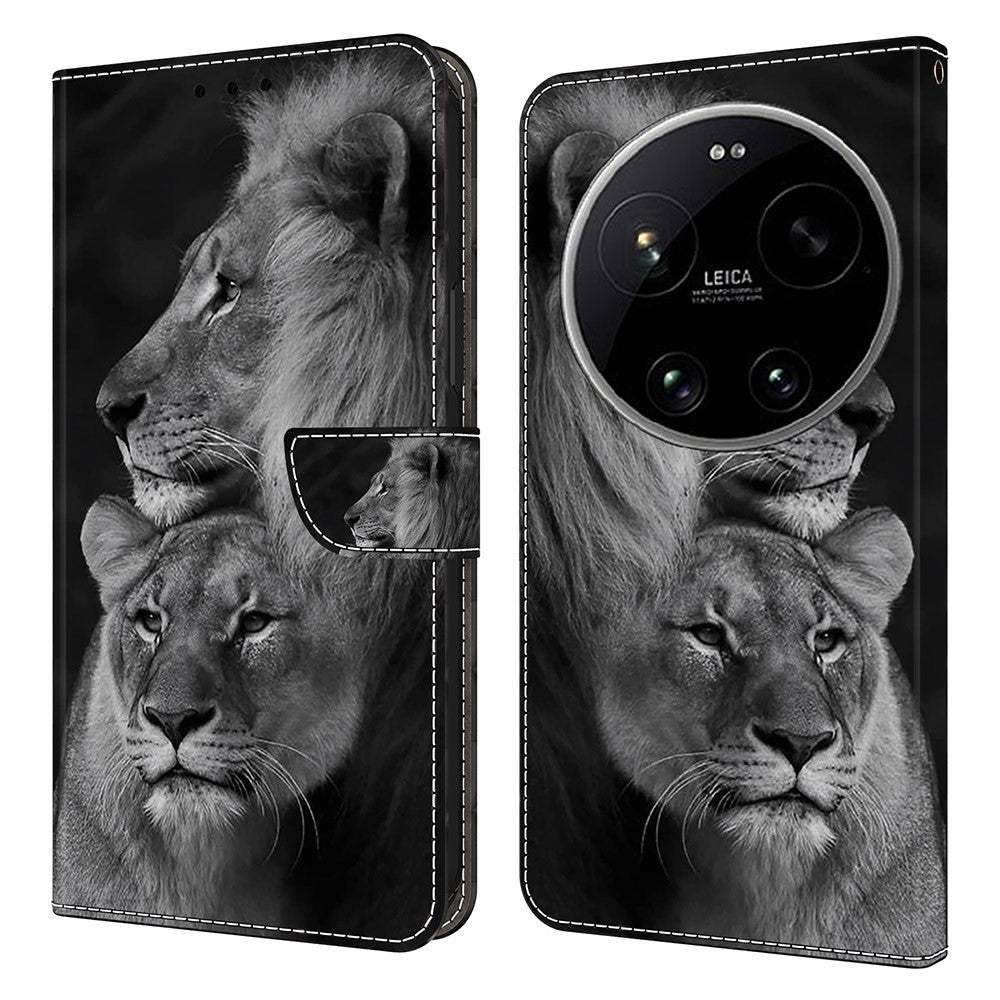 For Xiaomi 17 Ultra 5G Case Magnetic Clasp 3D Pattern Leather Wallet Phone Cover