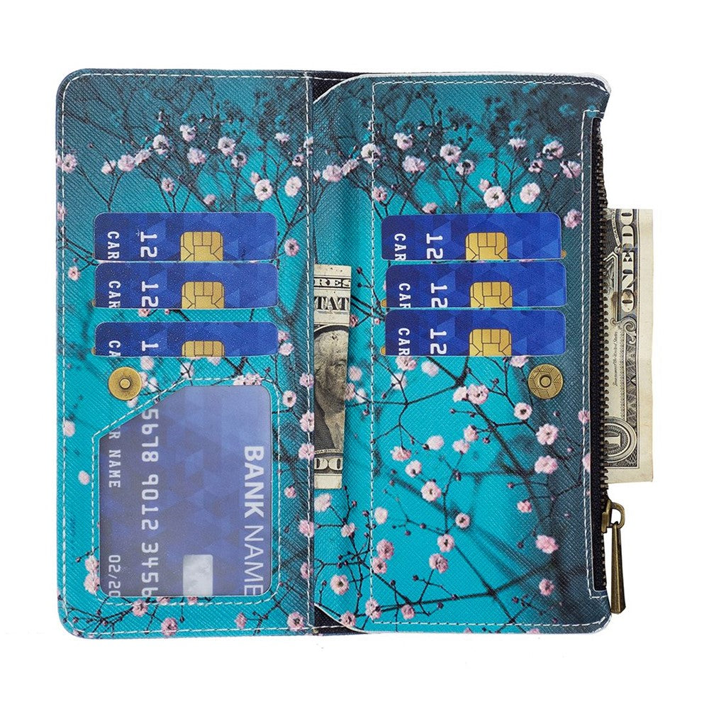 Til Samsung Galaxy A54 5G Lædercover med Rem, Mønstertryk, Lynlåspung og Standerfunktion