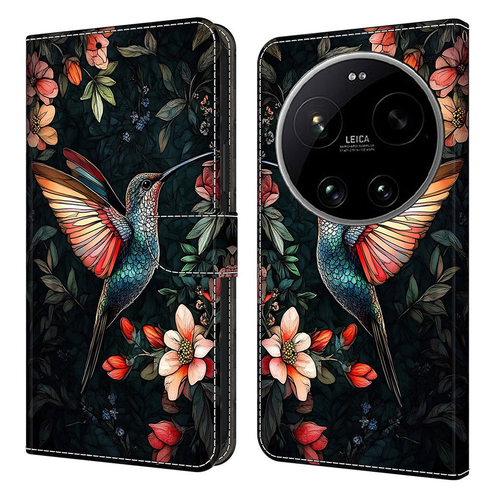 Leather Case For Xiaomi 17 Ultra 5G Pattern Printing Stand Flip Phone Cover