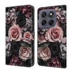 Leather Case For Motorola Moto G17 Power 4G / G17 4G / G15 4G / G15 Power 4G Pattern Printing Stand Flip Phone Cover