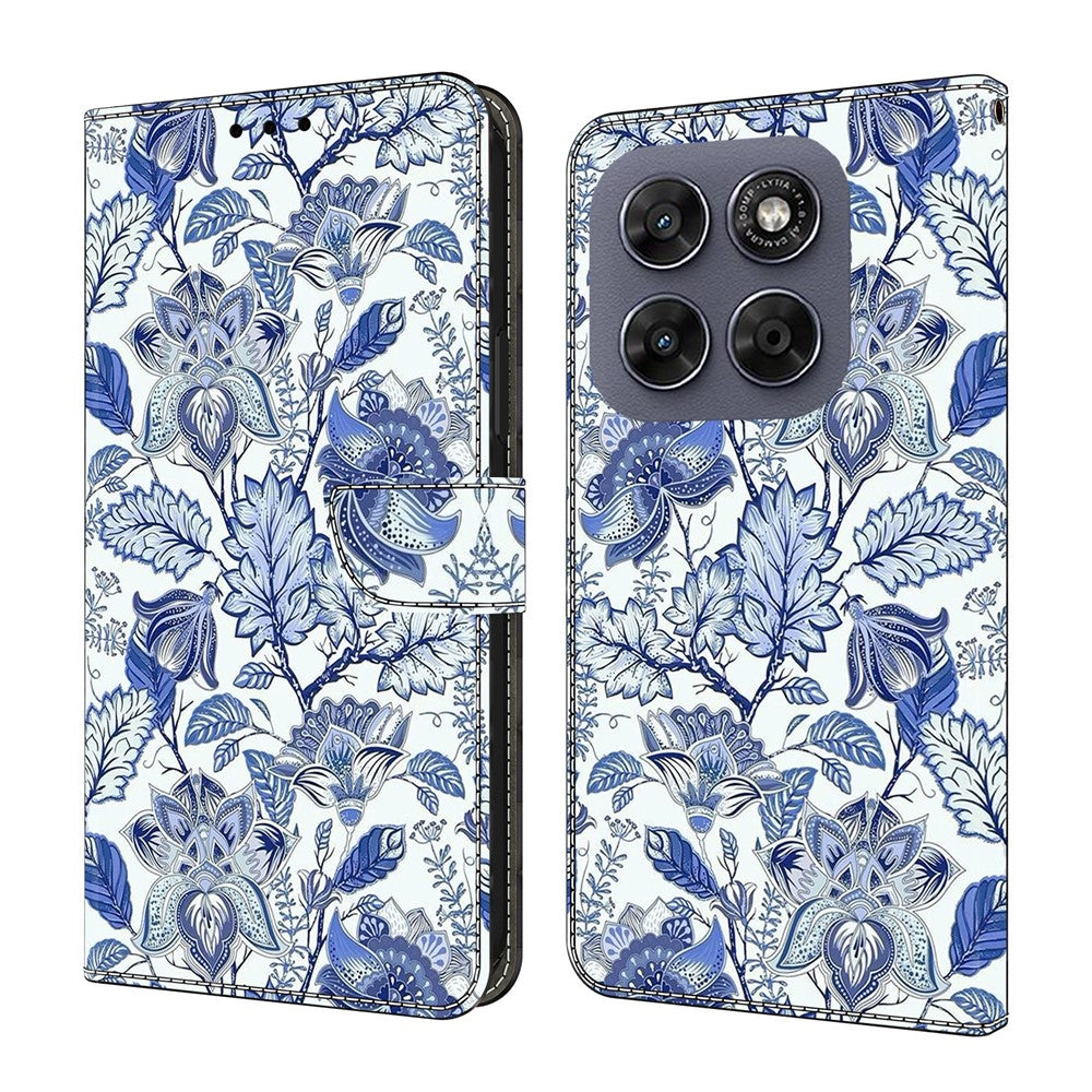 Leather Case For Motorola Moto G17 Power 4G / G17 4G / G15 4G / G15 Power 4G Pattern Printing Stand Flip Phone Cover