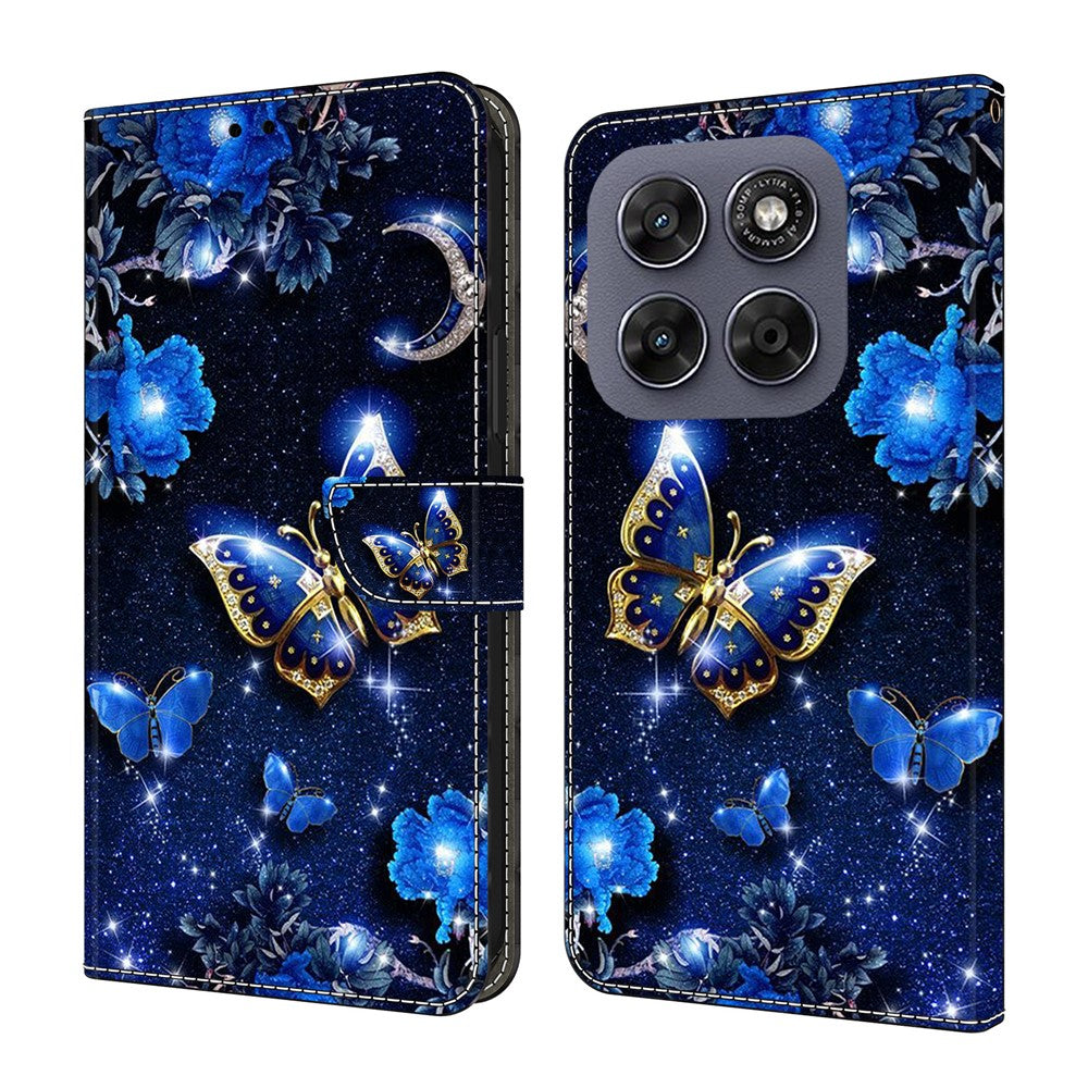 Leather Case For Motorola Moto G17 Power 4G / G17 4G / G15 4G / G15 Power 4G Pattern Printing Stand Flip Phone Cover