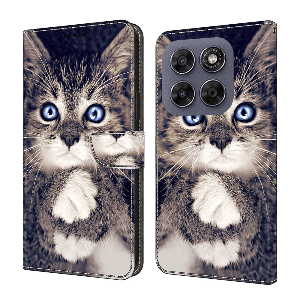 Leather Case For Motorola Moto G17 Power 4G / G17 4G / G15 4G / G15 Power 4G Pattern Printing Stand Flip Phone Cover