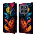 Leather Case For Motorola Moto G17 Power 4G / G17 4G / G15 4G / G15 Power 4G Pattern Printing Stand Flip Phone Cover