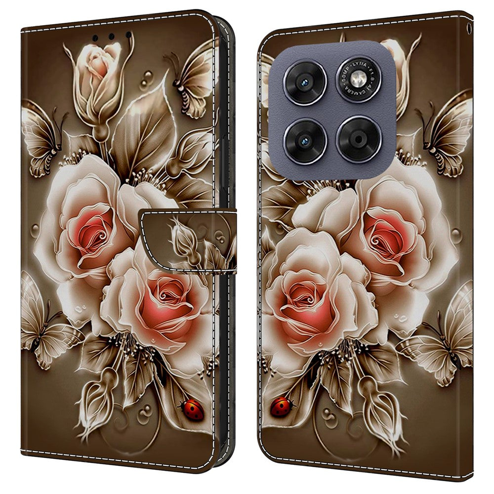 Wallet Case For Motorola Moto G67 5G / G77 5G Stand Pattern Printing PU Leather Flip Phone Cover