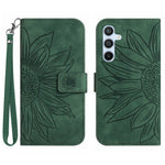 Samsung Galaxy A54 5G HT04 Präglat solrosfönster plånboksfodral med skin-touch-funktion, PU-läder, stativ, magnetiskt mobilfodral med handrem