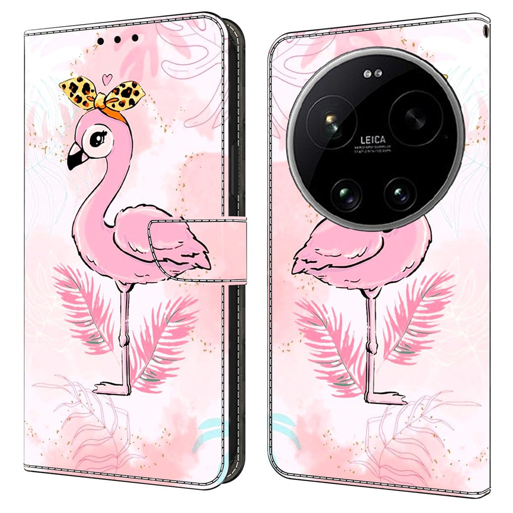 Wallet Case For Xiaomi 17 Ultra 5G Foldable Stand Pattern Printing PU Leather Flip Phone Cover