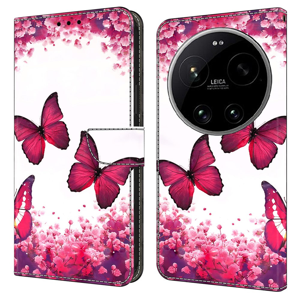 Wallet Case For Xiaomi 17 Ultra 5G Foldable Stand Pattern Printing PU Leather Flip Phone Cover