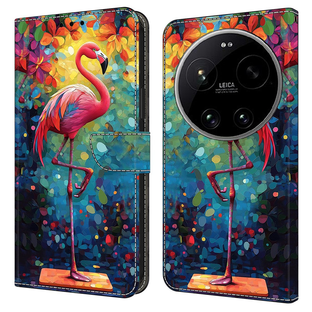 Wallet Case For Xiaomi 17 Ultra 5G Foldable Stand Pattern Printing PU Leather Flip Phone Cover