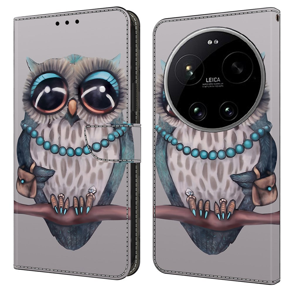 Wallet Case For Xiaomi 17 Ultra 5G Foldable Stand Pattern Printing PU Leather Flip Phone Cover