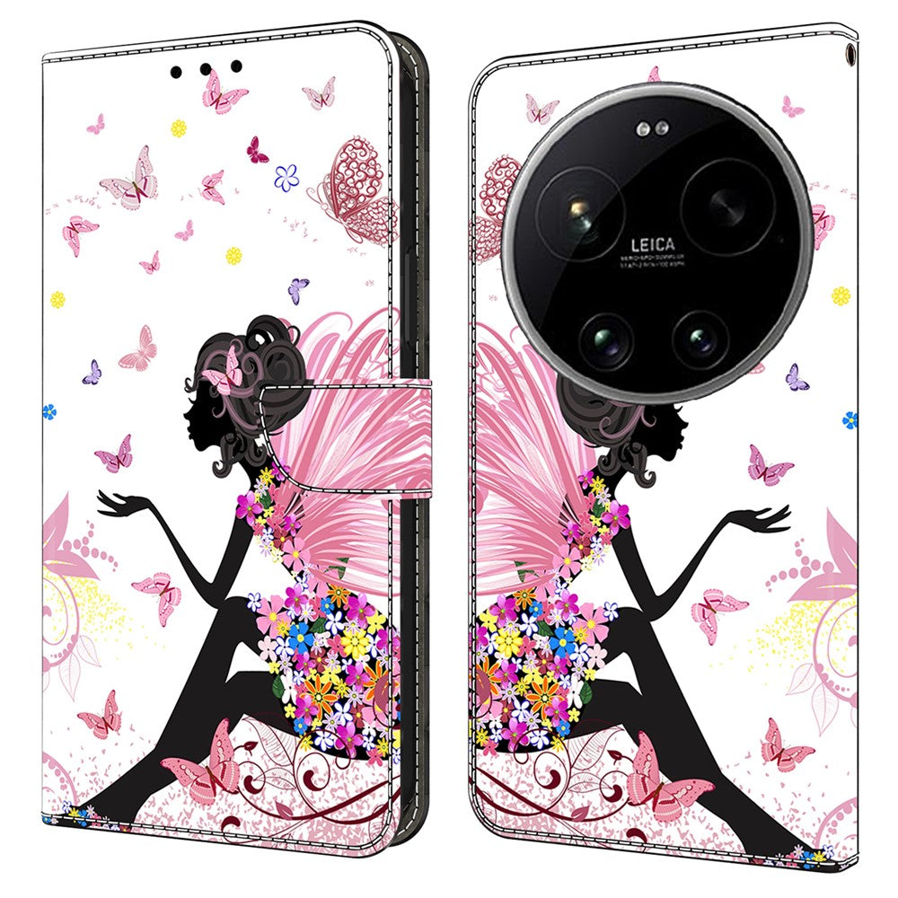 Wallet Case For Xiaomi 17 Ultra 5G Foldable Stand Pattern Printing PU Leather Flip Phone Cover