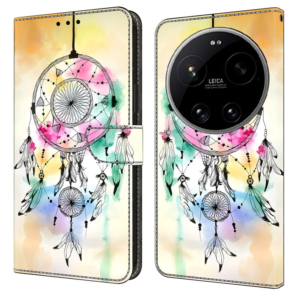 Wallet Case For Xiaomi 17 Ultra 5G Foldable Stand Pattern Printing PU Leather Flip Phone Cover