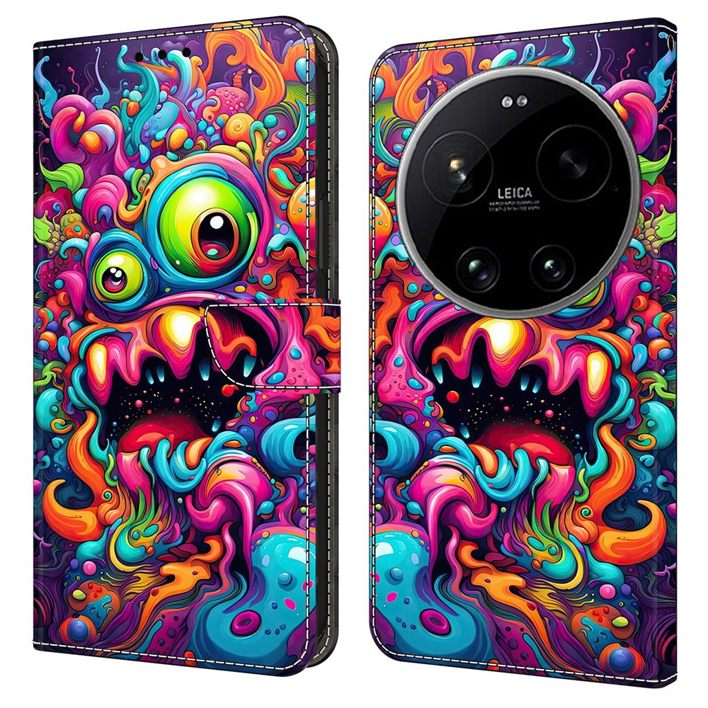 Wallet Case For Xiaomi 17 Ultra 5G Foldable Stand Pattern Printing PU Leather Flip Phone Cover