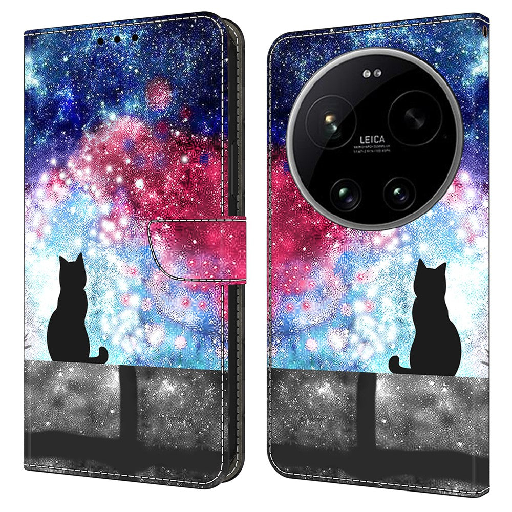 Wallet Case For Xiaomi 17 Ultra 5G Foldable Stand Pattern Printing PU Leather Flip Phone Cover