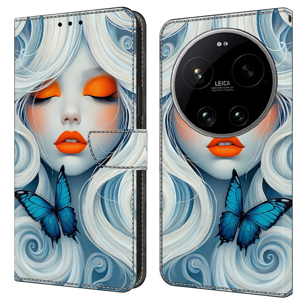 Wallet Case For Xiaomi 17 Ultra 5G Foldable Stand Pattern Printing PU Leather Flip Phone Cover