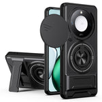 For Honor X9c Smart 5G  /  X60 5G Magnetic Case Ring Holder Foldable Kickstand TPU PC Phone Cover with Camera Lens Slider