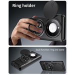 For Honor X9c Smart 5G  /  X60 5G Magnetic Case Ring Holder Foldable Kickstand TPU PC Phone Cover with Camera Lens Slider