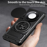 For Honor X9c Smart 5G  /  X60 5G Magnetic Case Ring Holder Foldable Kickstand TPU PC Phone Cover with Camera Lens Slider