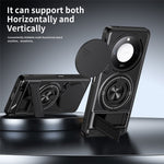 For Honor X9c Smart 5G  /  X60 5G Magnetic Case Ring Holder Foldable Kickstand TPU PC Phone Cover with Camera Lens Slider
