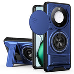 For Honor X9c Smart 5G  /  X60 5G Magnetic Case Ring Holder Foldable Kickstand TPU PC Phone Cover with Camera Lens Slider