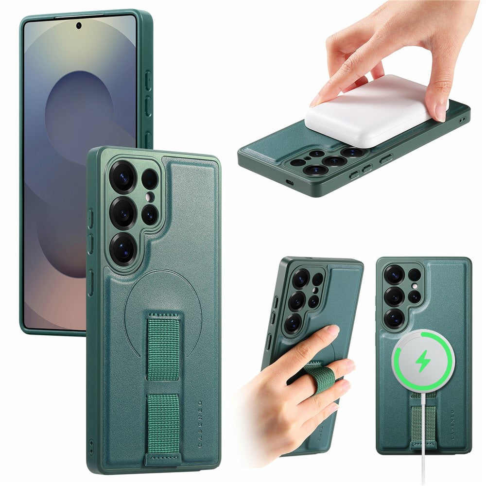CASENEO For Samsung Galaxy S26 Ultra Magnetic Case Wristband PU Leather + PC Shockproof Phone Cover
