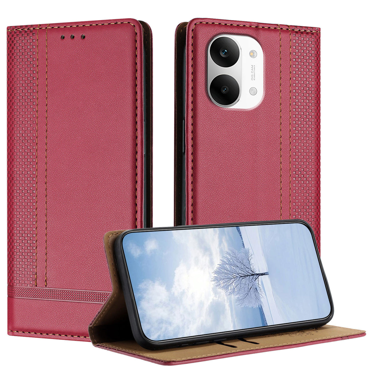 For Xiaomi Redmi Turbo 5 Max 5G / Xiaomi Poco X8 Pro Max 5G Case L-Shaped Grid Pattern Leather Stand Phone Cover with Card Slots