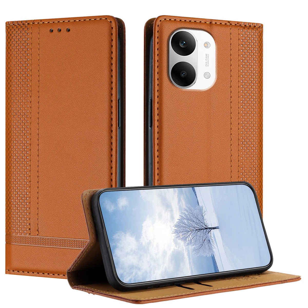 For Xiaomi Redmi Turbo 5 Max 5G / Xiaomi Poco X8 Pro Max 5G Case L-Shaped Grid Pattern Leather Stand Phone Cover with Card Slots