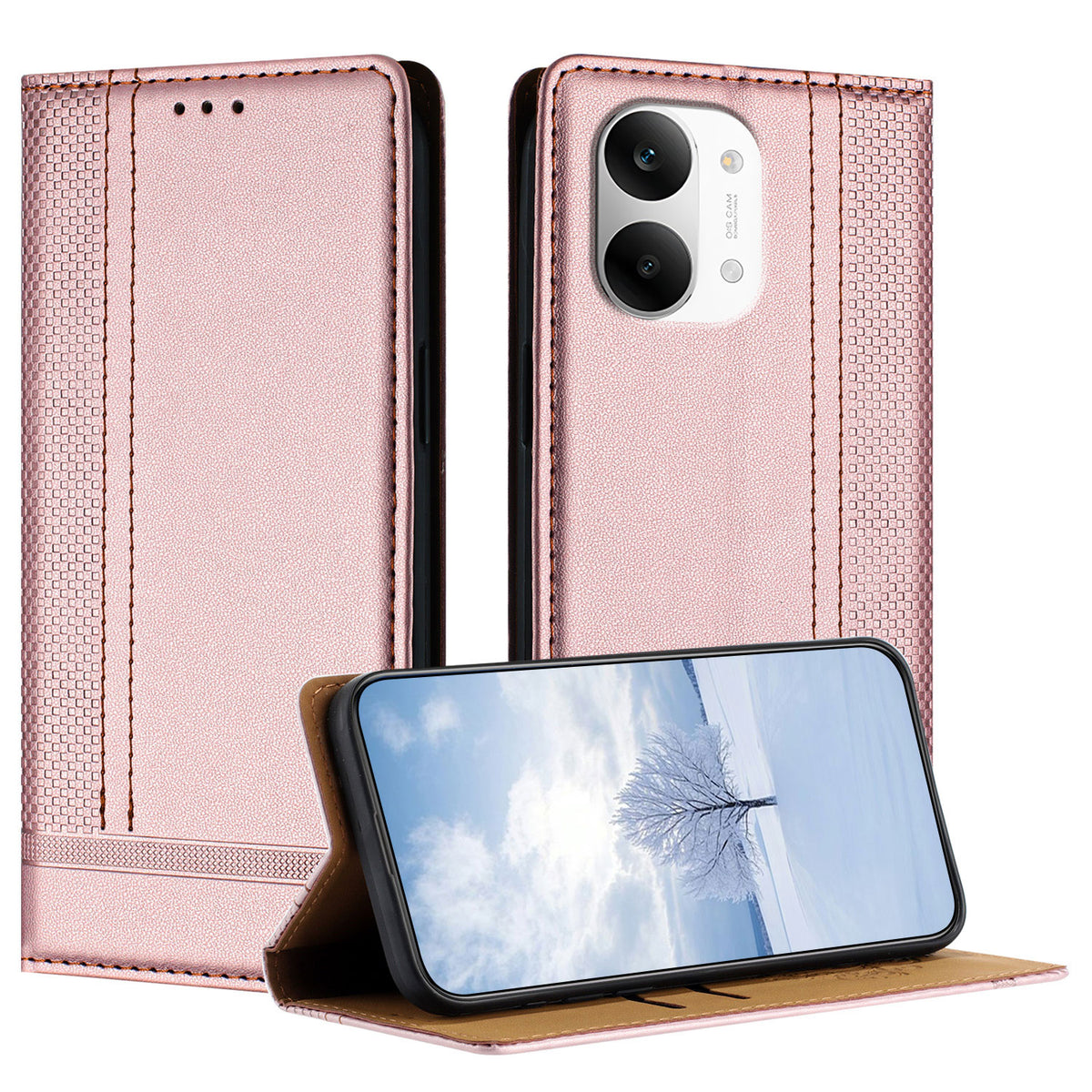 For Xiaomi Redmi Turbo 5 Max 5G / Xiaomi Poco X8 Pro Max 5G Case L-Shaped Grid Pattern Leather Stand Phone Cover with Card Slots