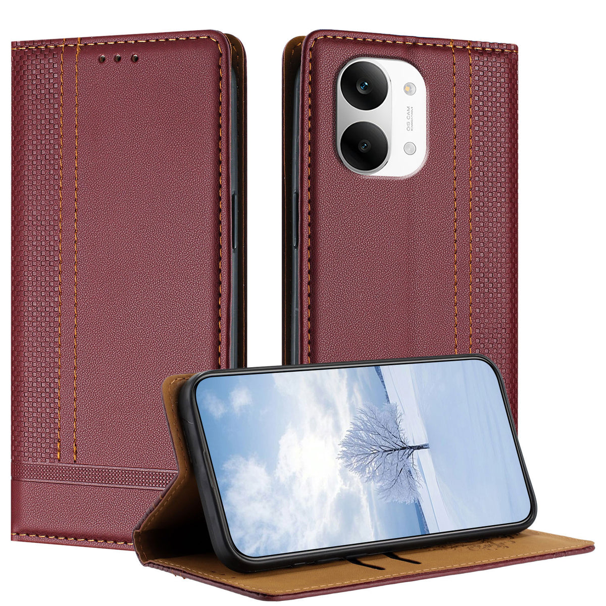 For Xiaomi Redmi Turbo 5 Max 5G / Xiaomi Poco X8 Pro Max 5G Case L-Shaped Grid Pattern Leather Stand Phone Cover with Card Slots