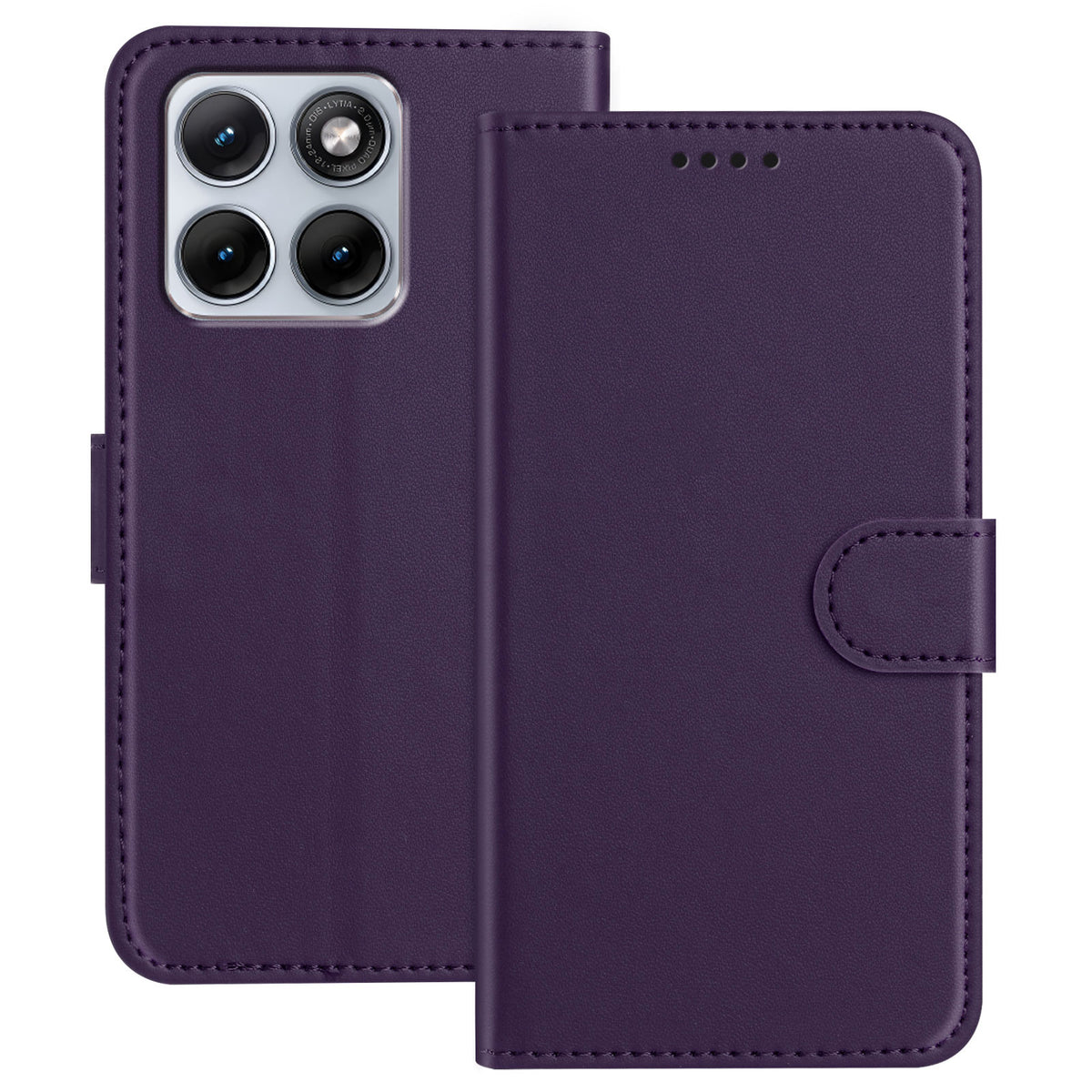 For Motorola Edge 70 Fusion+ 5G / Edge 70 Fusion 5G Leather Case Wallet Stand Solid Color Anti Drop Phone Cover