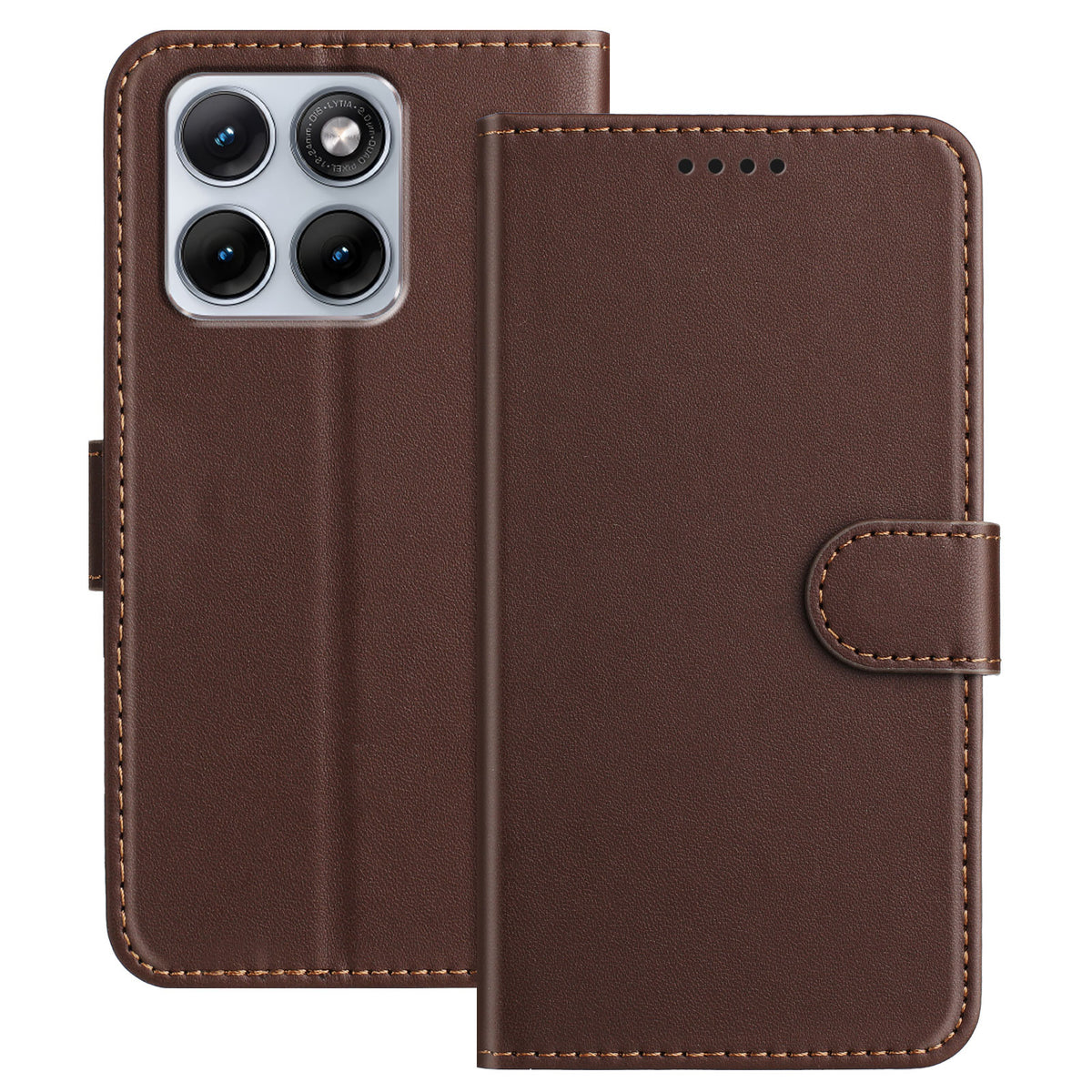 For Motorola Edge 70 Fusion+ 5G / Edge 70 Fusion 5G Leather Case Wallet Stand Solid Color Anti Drop Phone Cover