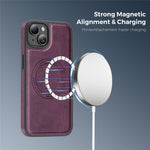 For iPhone 14 Plus Case Compatible with MagSafe Leather Back Phone Cover