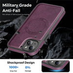 For iPhone 14 Plus Case Compatible with MagSafe Leather Back Phone Cover