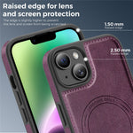 For iPhone 14 Plus Case Compatible with MagSafe Leather Back Phone Cover