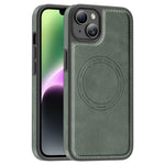 For iPhone 14 Plus Case Compatible with MagSafe Leather Back Phone Cover