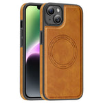 For iPhone 14 Plus Case Compatible with MagSafe Leather Back Phone Cover