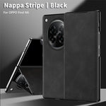 For Oppo Find N6 5G Case Drop Proof Stand Nappa Texture PU Leather + PC Phone Cover