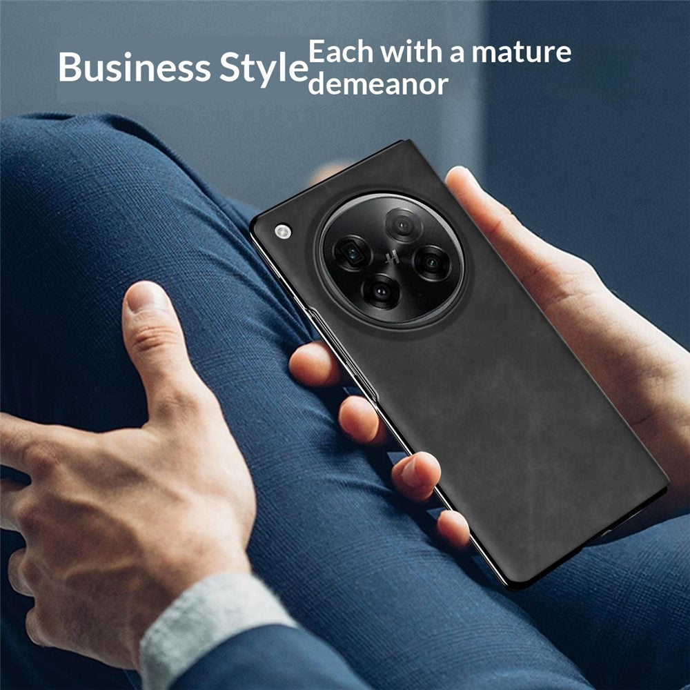For Oppo Find N6 5G Case Drop Proof Stand Nappa Texture PU Leather + PC Phone Cover