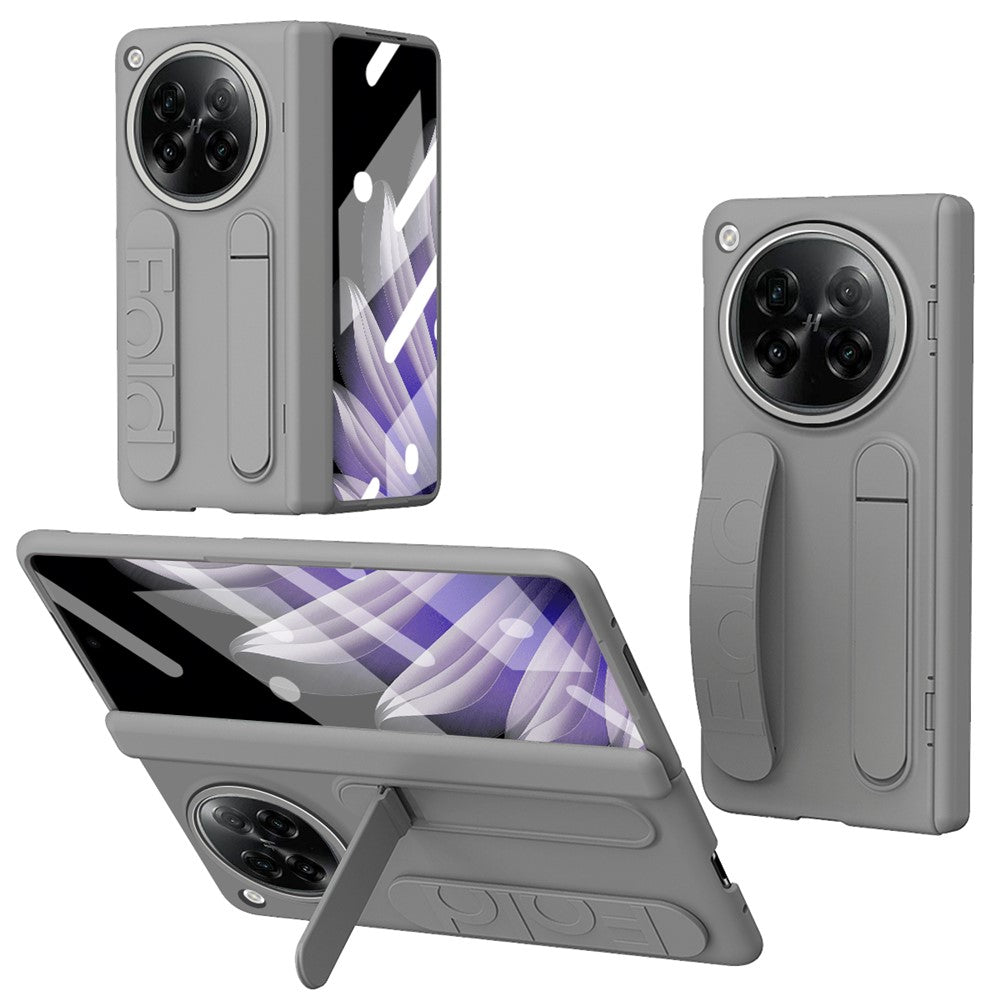 Oppo Find N6 5G-etui med stativ og armbånd, PC-mobilbeskyttelse med hærdet glasfilm