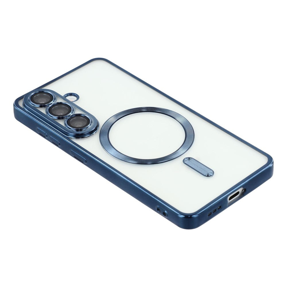 Til Samsung Galaxy A35 5G Magnetisk Etui Galvaniseret TPU Telefoncover med Linsefilm