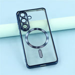 Til Samsung Galaxy A35 5G Magnetisk Etui Galvaniseret TPU Telefoncover med Linsefilm