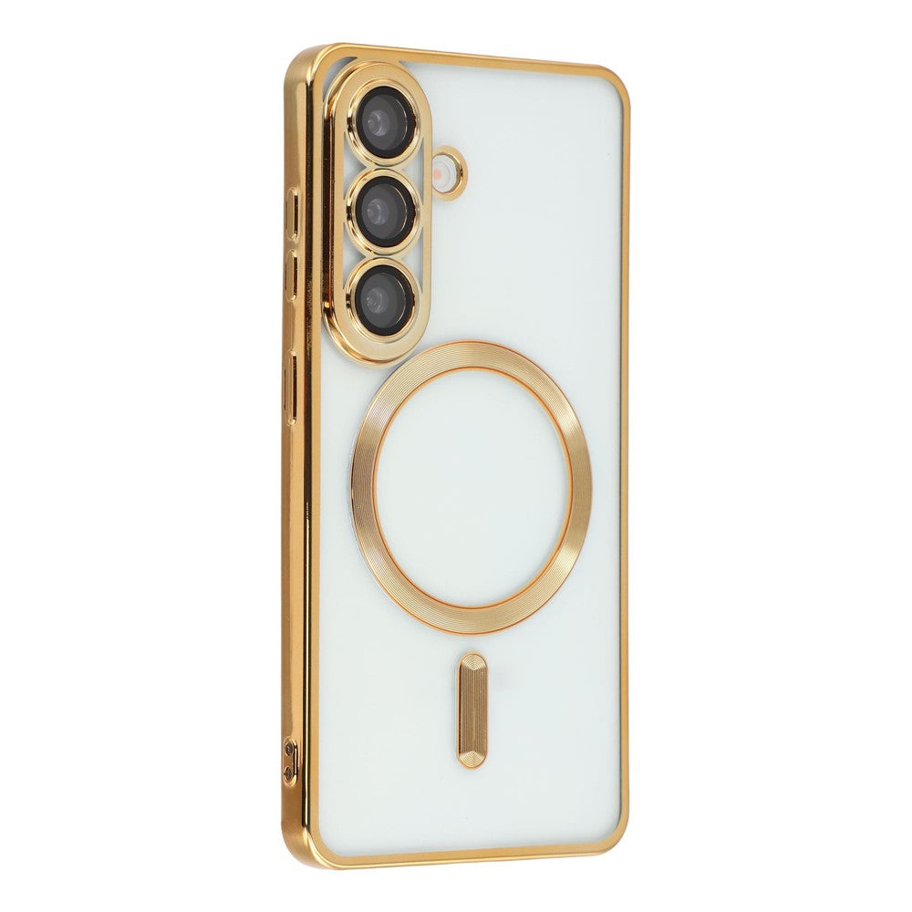 Til Samsung Galaxy A35 5G Magnetisk Etui Galvaniseret TPU Telefoncover med Linsefilm