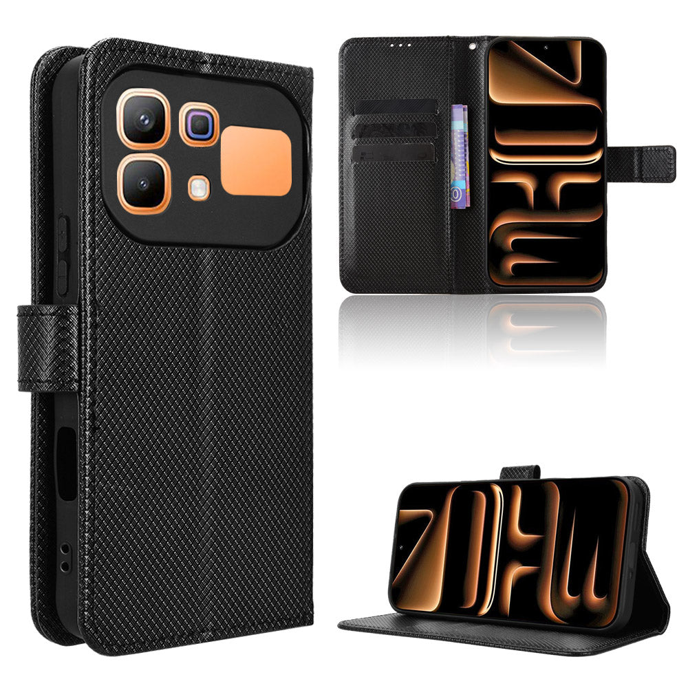 Til Infinix Note 60 Pro 5G / Infinix Note 60 5G Læderpung-etui med Rem Diamantmønstret Telefoncover