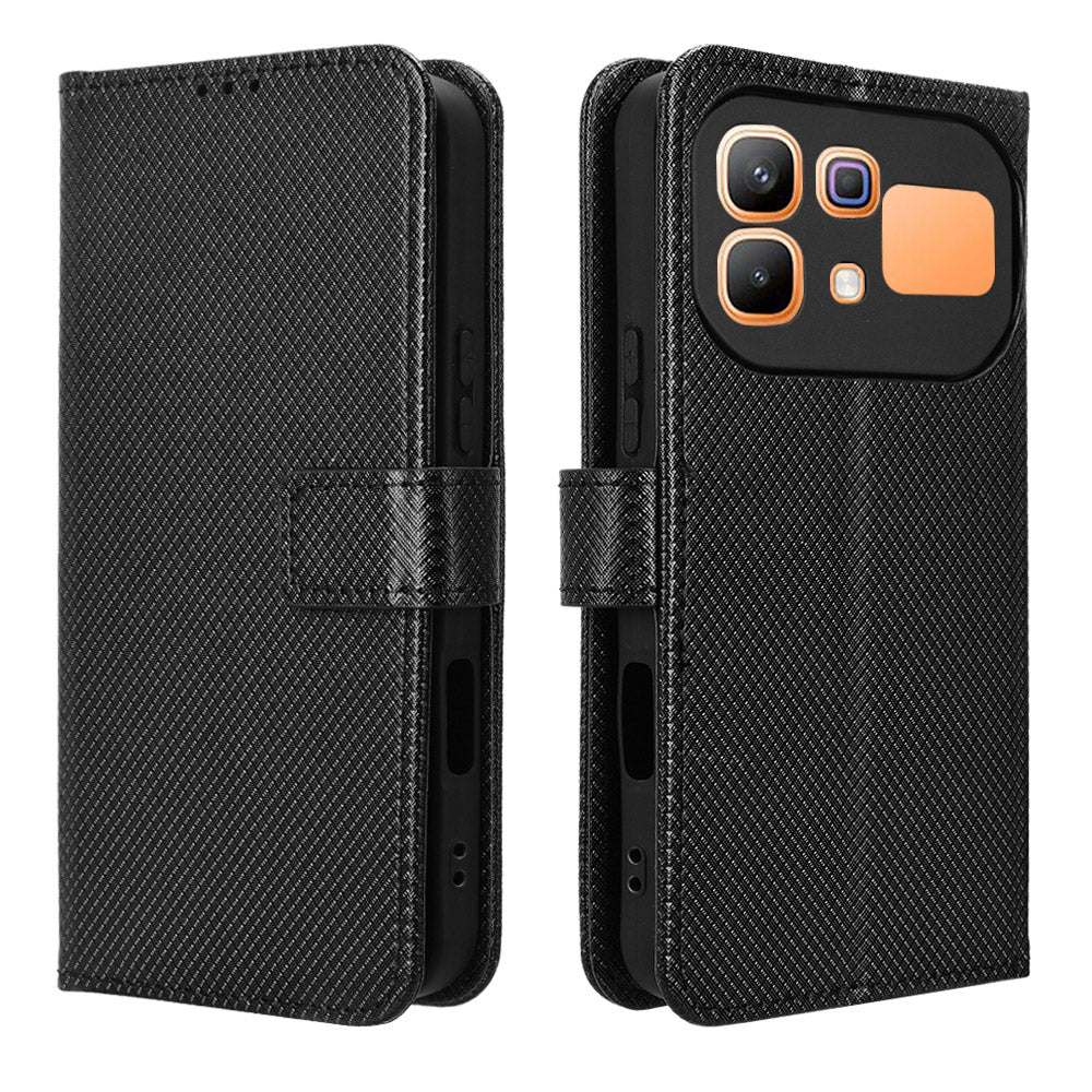Til Infinix Note 60 Pro 5G / Infinix Note 60 5G Læderpung-etui med Rem Diamantmønstret Telefoncover